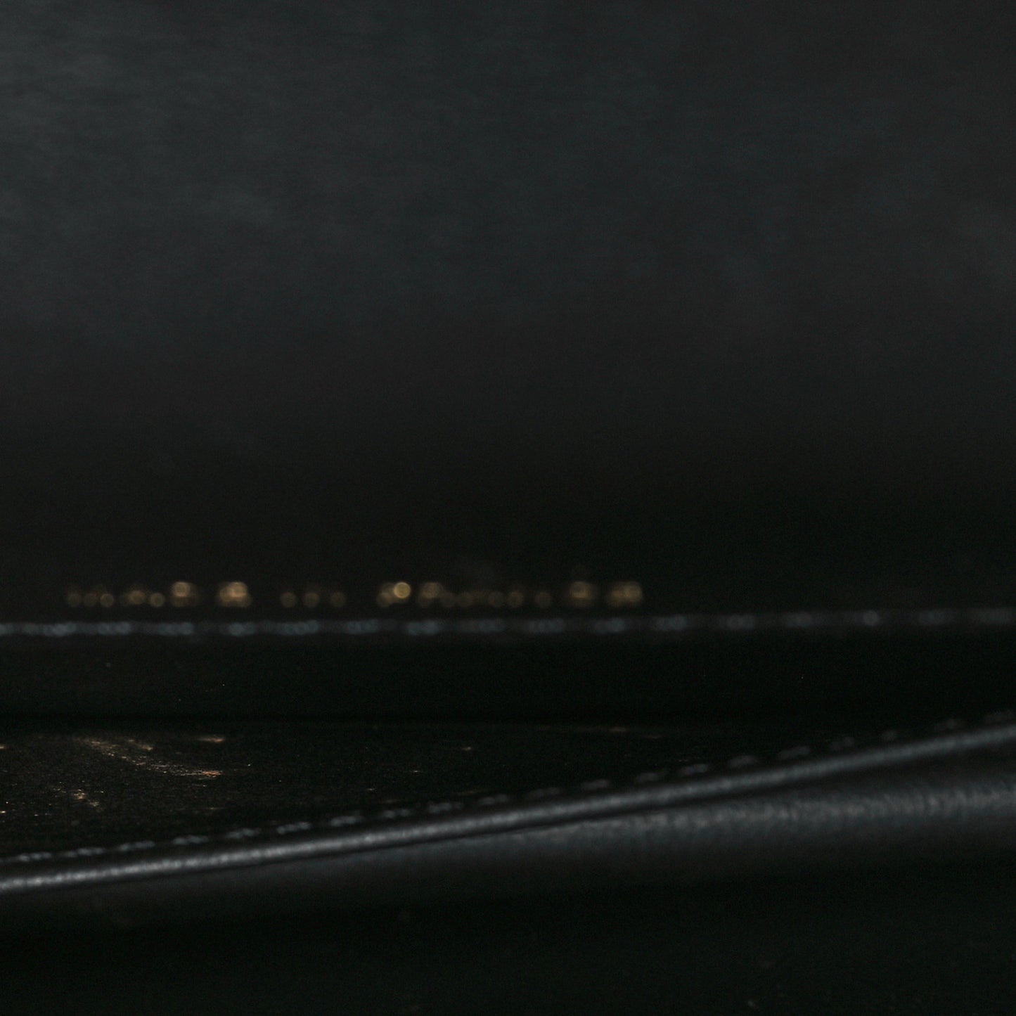 Patent Calfskin Quilted Flap Phone Holder With Chain Black