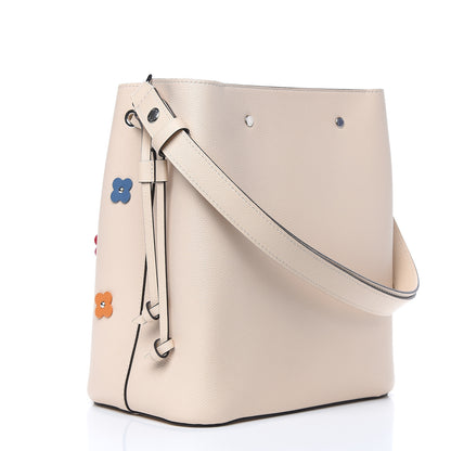 Louis Vuitton Calfskin Flowers Lockme Bucket Creme 3 of 10