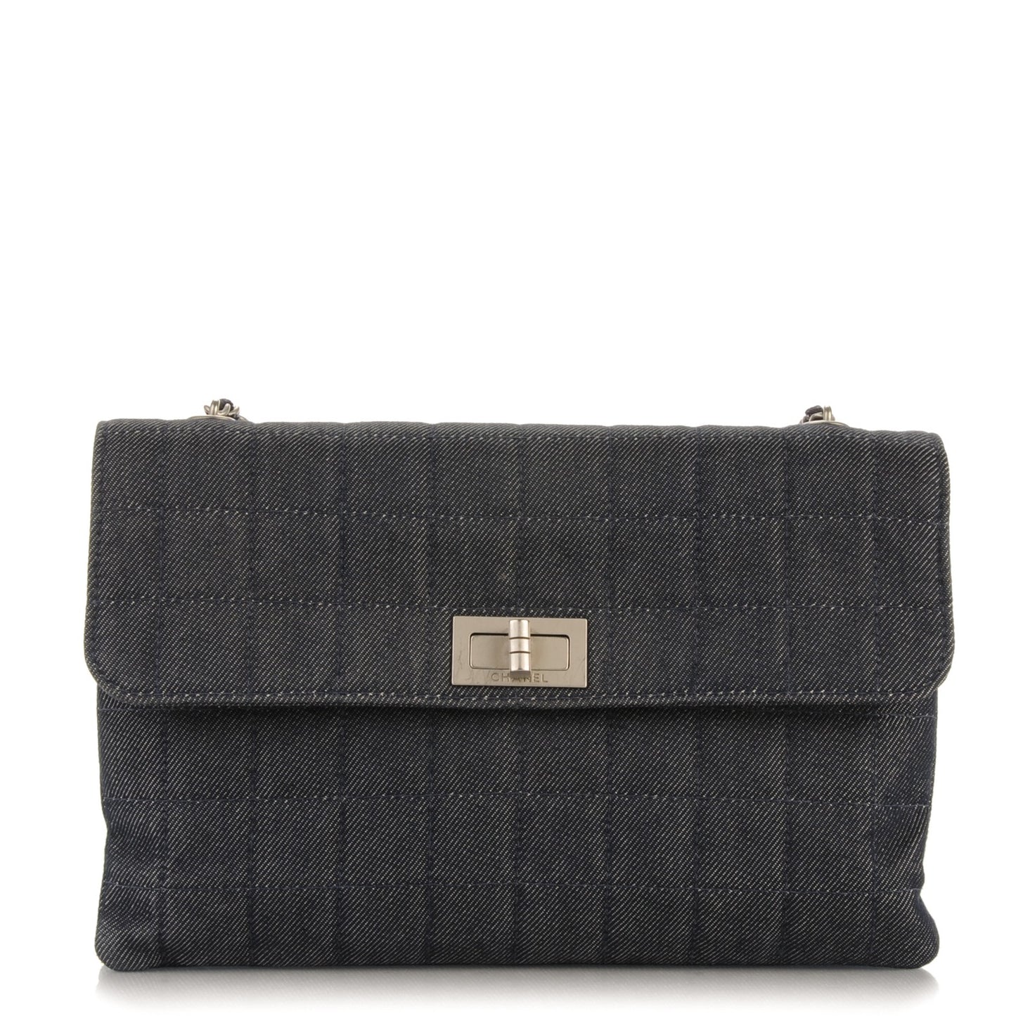 Denim Chocolate Bar Mademoiselle Flap Blue