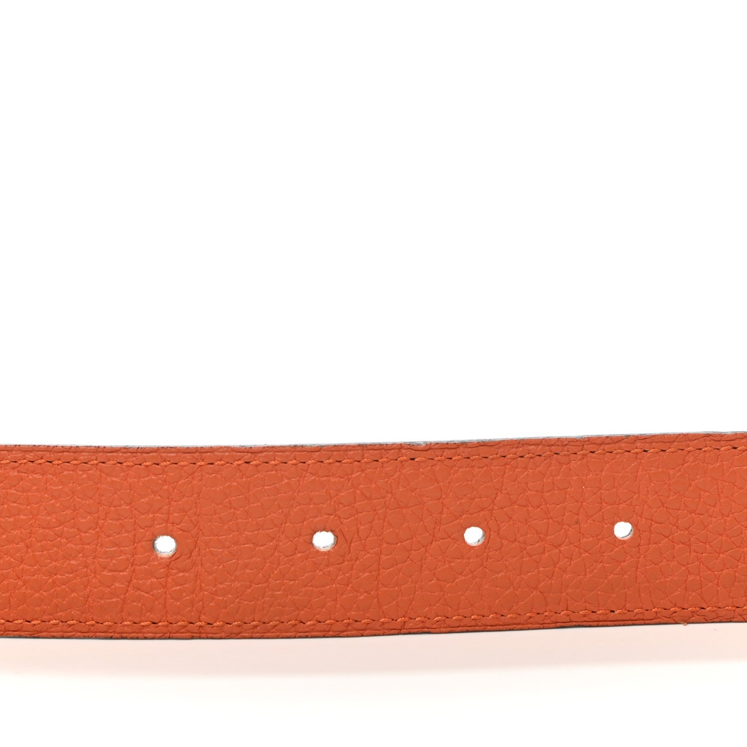 Hermes Box Togo 32mm Guilloche H Belt 90 Black Orange 3 of 7
