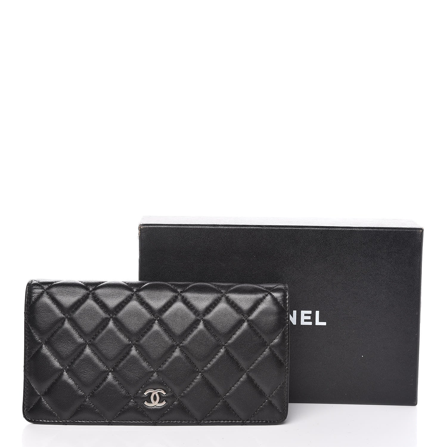 Chanel Lambskin Quilted Yen Wallet Black 11 of 11