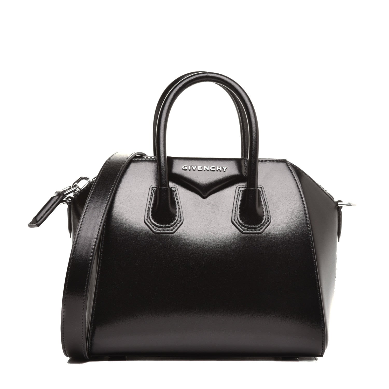 Givenchy Shiny Lord Calfskin Mini Antigona Black 1 of 9