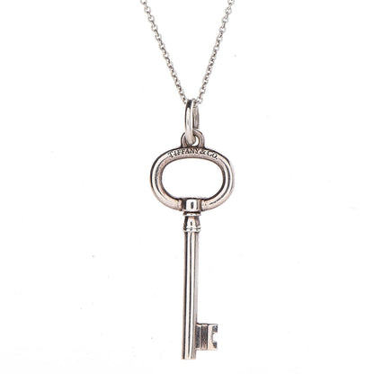 Tiffany Sterling Silver Oval Key Pendant Necklace 4 of 7