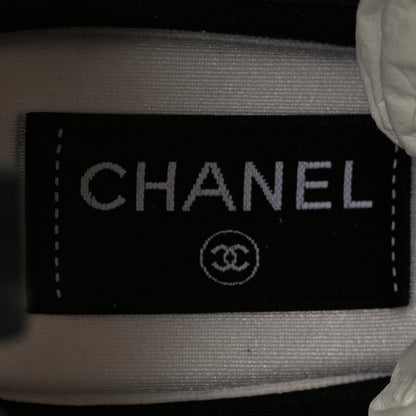 Chanel Suede Calfskin Mixed Fibers CC Sneakers 36 White Light Grey 7 of 9
