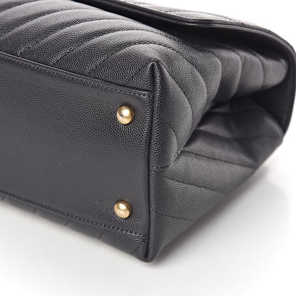 Chanel Caviar Chevron Quilted Small Coco Handle Flap Black 9 of 10