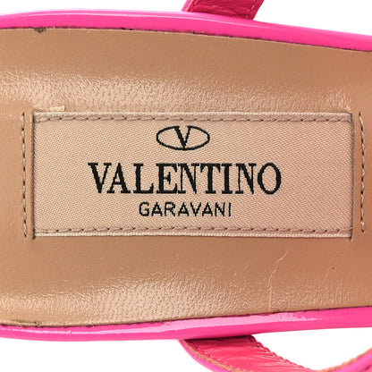 Valentino Garavani Patent Lacquered Monochrome Rockstud 60mm Caged Slide Sandals 37 Pink PP 9 of 9