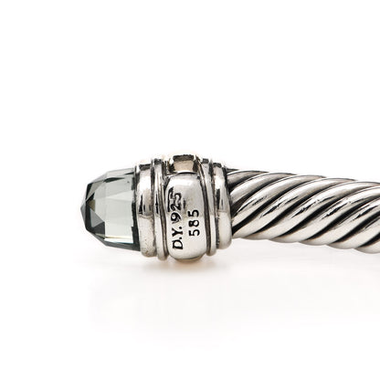David Yurman Sterling Silver 14K Yellow Gold Prasiolite 5mm Cable Classics Bracelet 3 of 4
