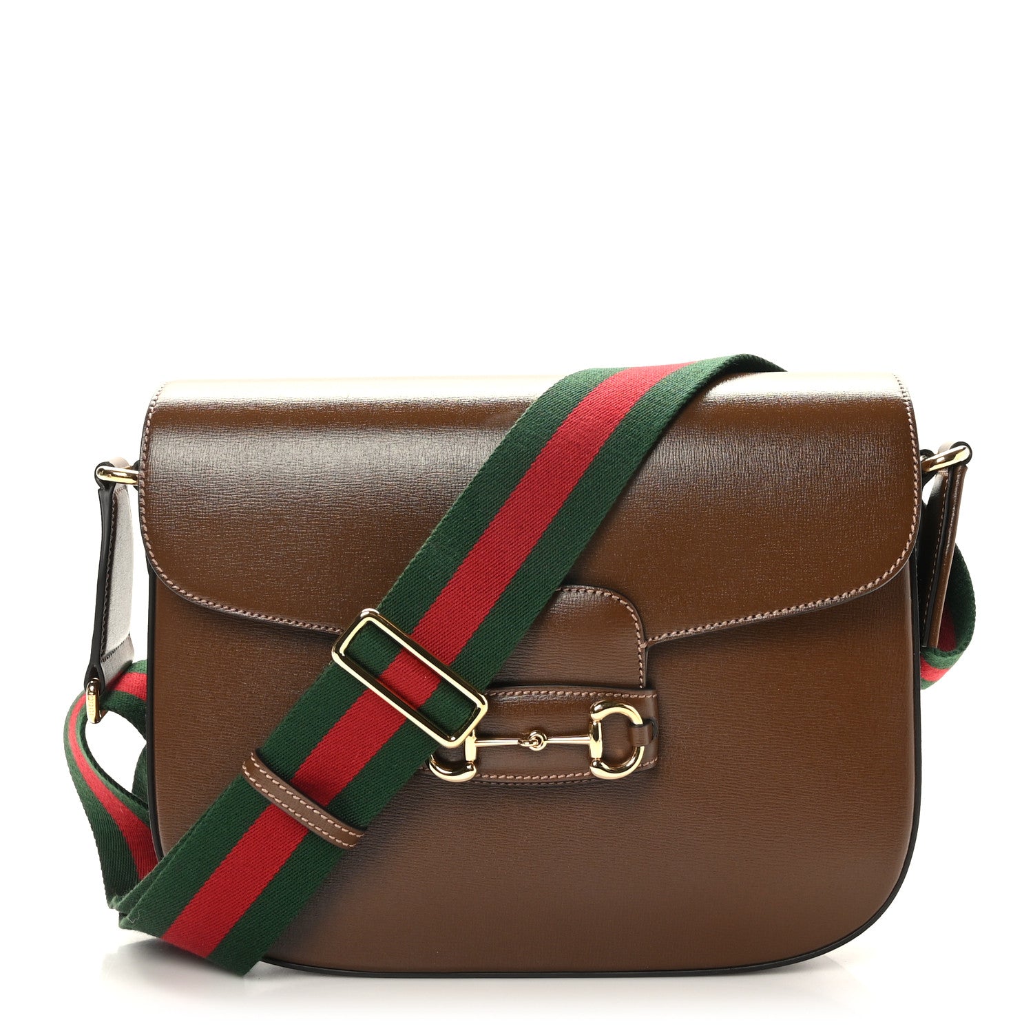 Gucci Azalea Calfskin Web Horsebit 1955 Shoulder Bag Brown Sugar 1 of 9