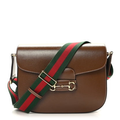 Gucci Azalea Calfskin Web Horsebit 1955 Shoulder Bag Brown Sugar 1 of 9