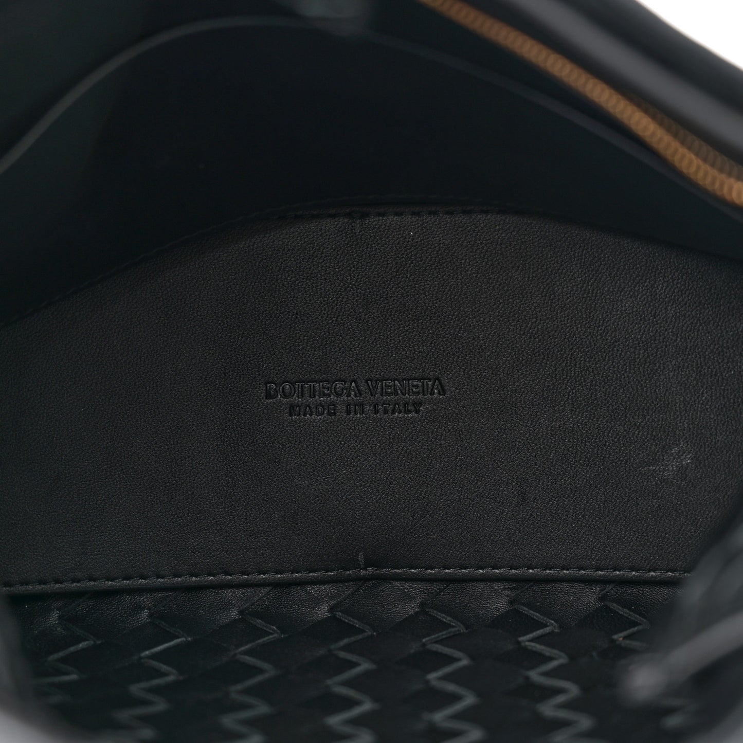 Nappa Intrecciato Small Andiamo With Chain Shoulder Bag Black