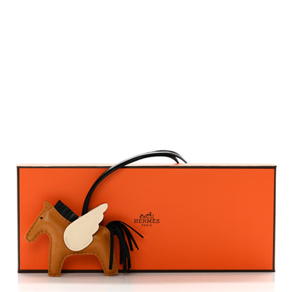 Hermes Milo Lambskin Grigri Rodeo Pegase Horse Bag Charm PM Sesame Black Nata 5 of 5