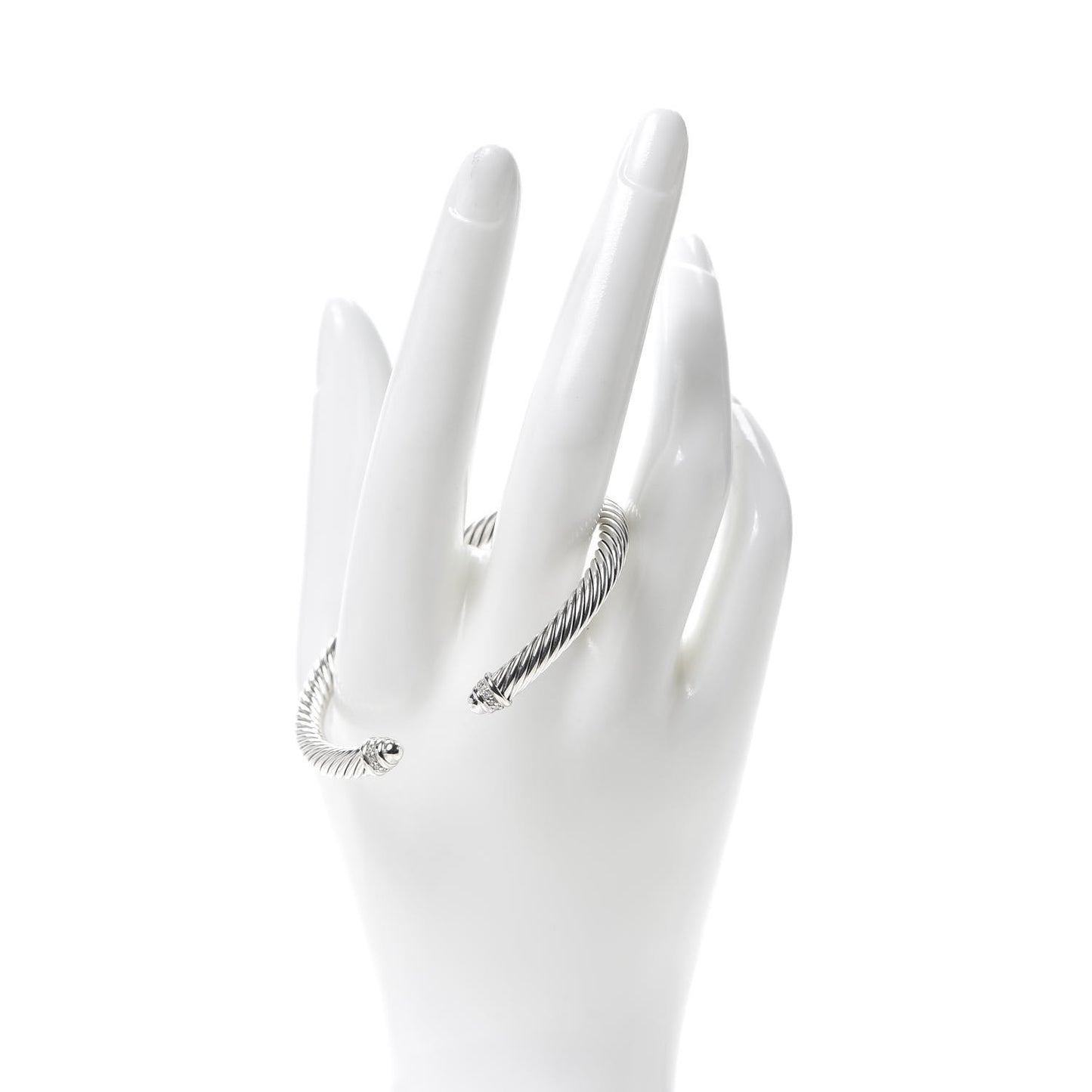Sterling Silver Diamond 5mm Cable Classics Dome Bracelet