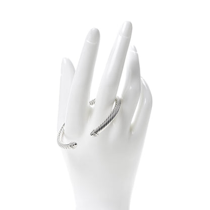 David Yurman Sterling Silver Diamond 5mm Cable Classics Dome Bracelet 2 of 6