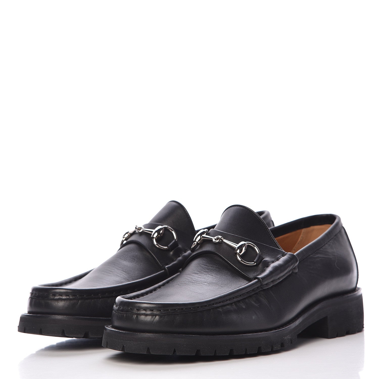 Gucci Laredo Calfskin Mens Horsebit Loafers 9 Black 4 of 14
