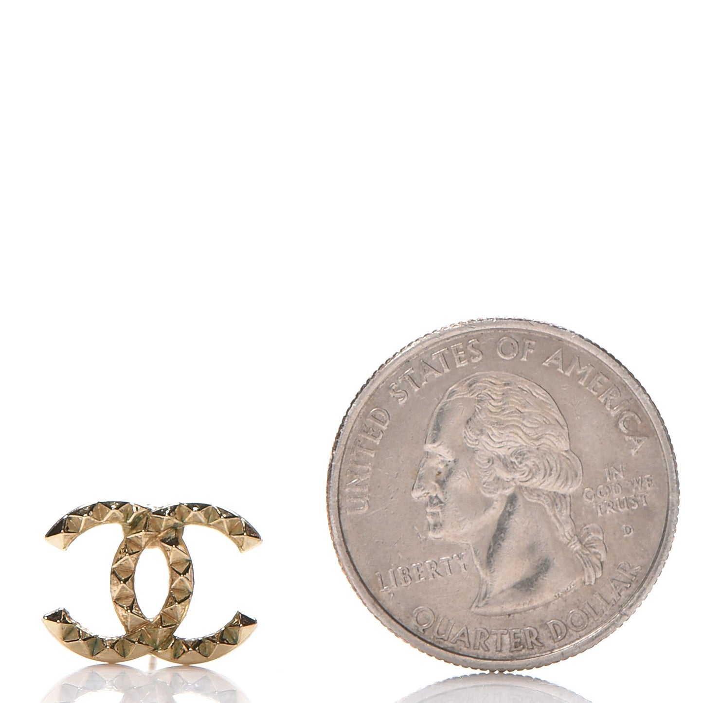 Studded CC Earrings Gold