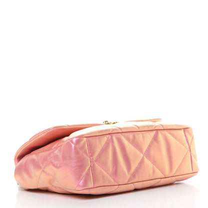 Chanel Iridescent Calfskin Quilted Large Chanel 19 Flap Pink 4 of 10