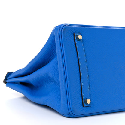 Hermes Taurillon Clemence Birkin 35 Bleu Hydra 9 of 11