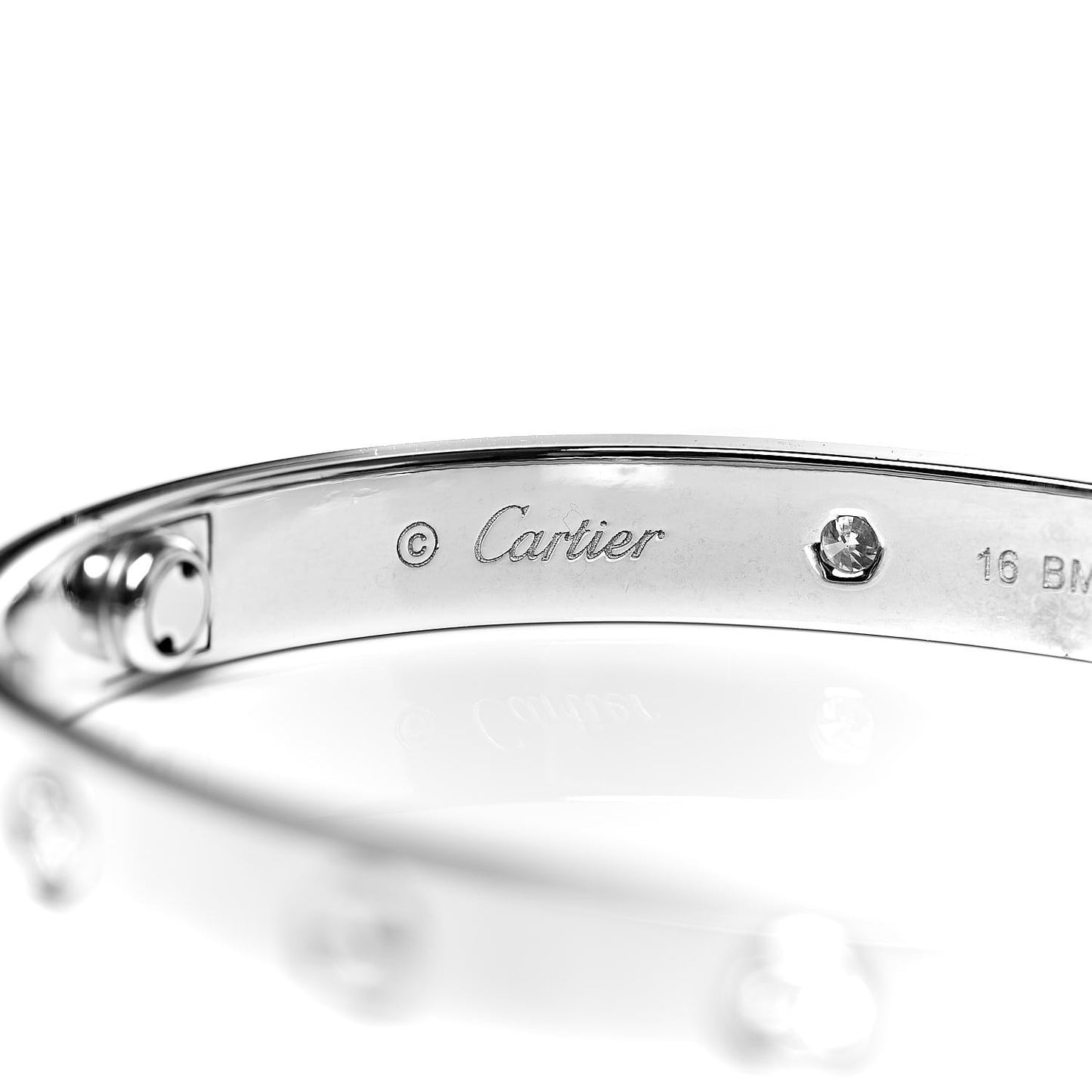 18K White Gold 4 Diamond LOVE Bracelet 16