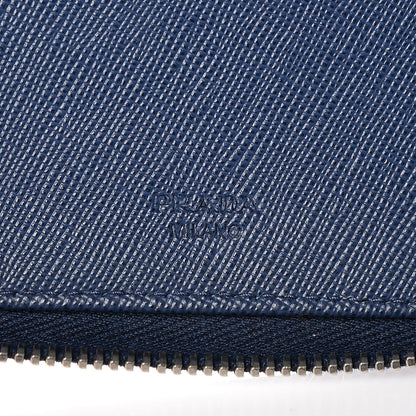 Prada Saffiano Large Zip Around Travel Wallet Bleuette 6 of 12