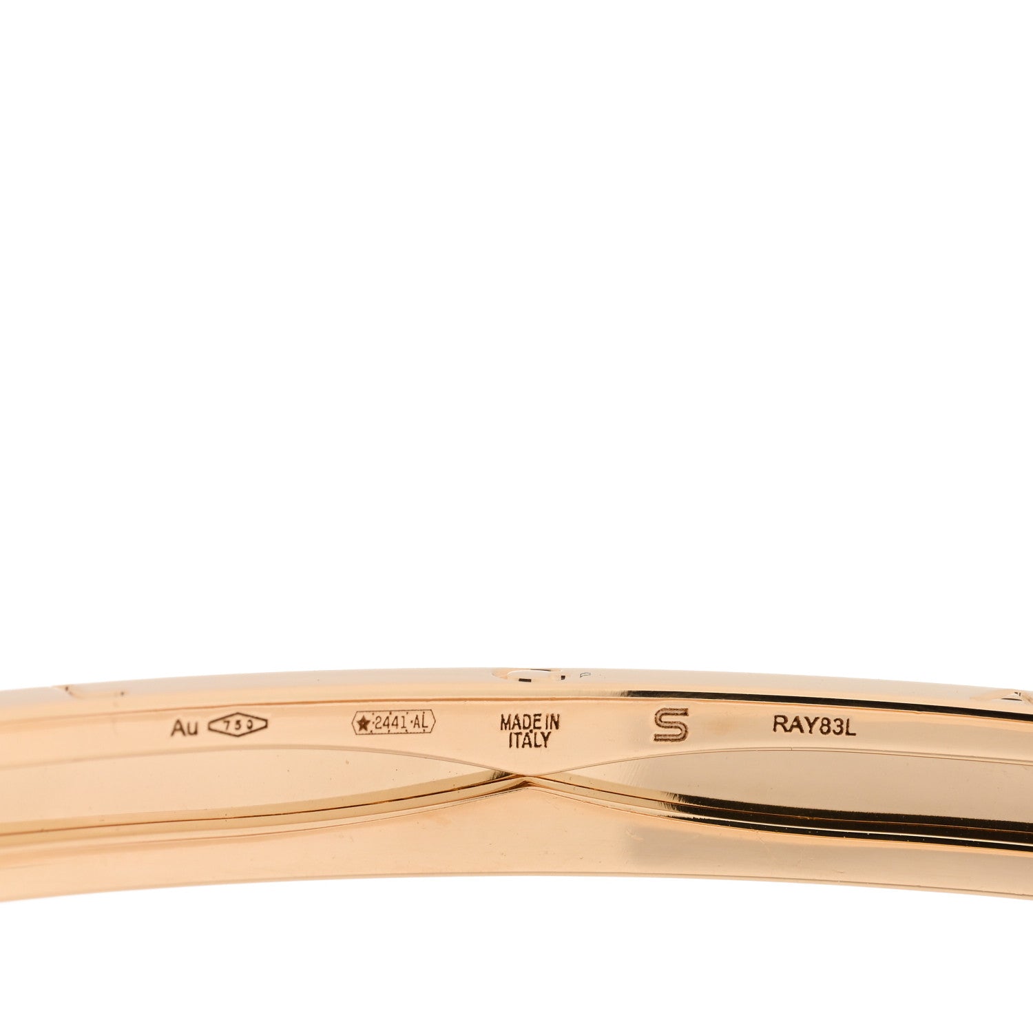 Bulgari 18K Yellow Gold Narrow B.Zero1 Bangle Bracelet S 3 of 5