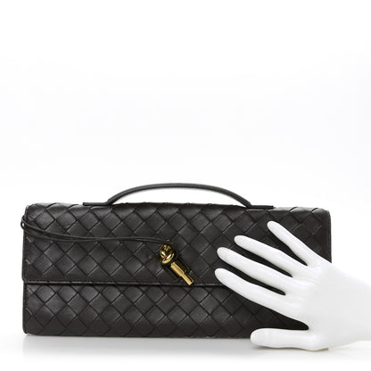 Bottega Veneta Nappa Intrecciato Long Andiamo Top Handle Clutch Fondant 2 of 8