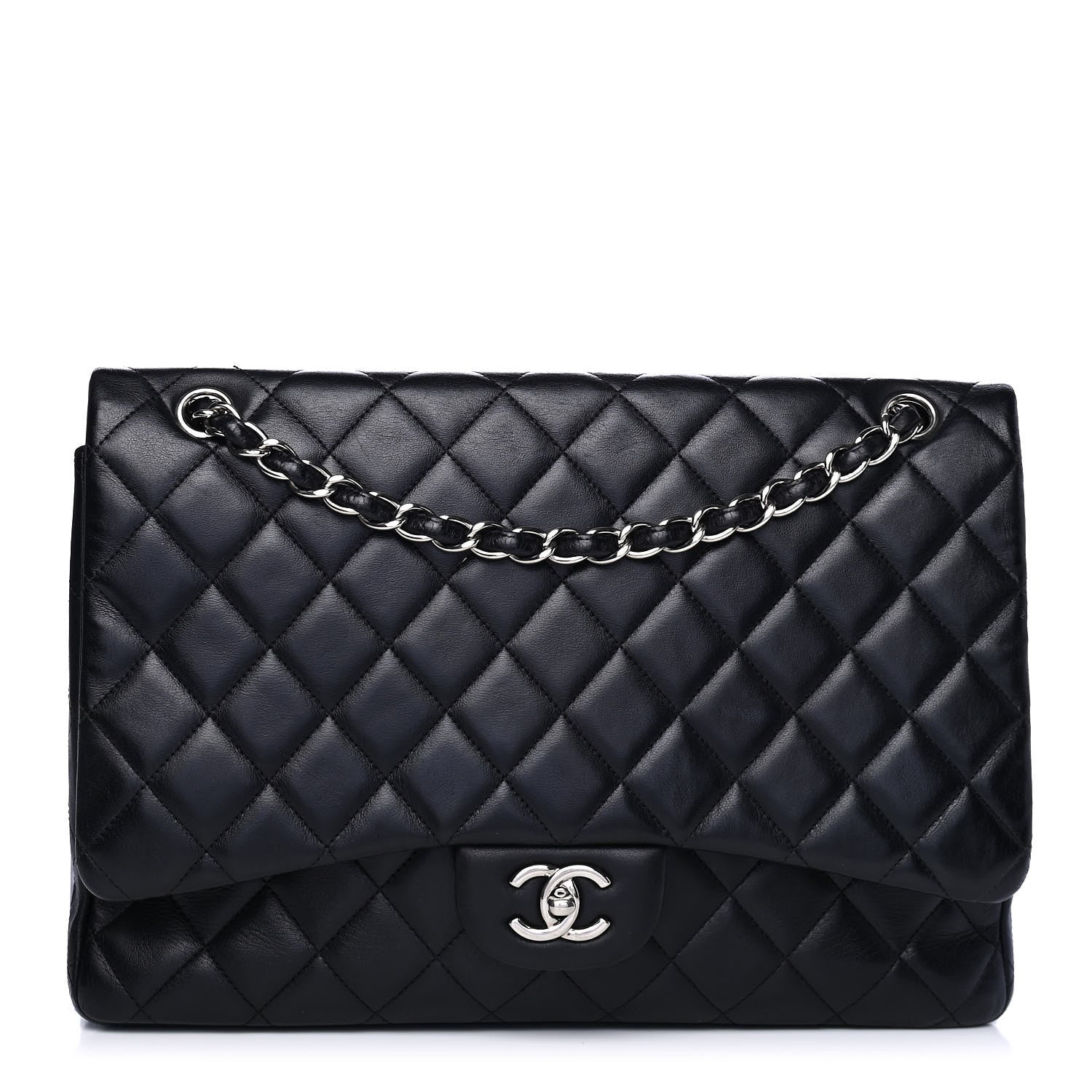 Chanel Lambskin Quilted Maxi Single Flap Black 1 of 4