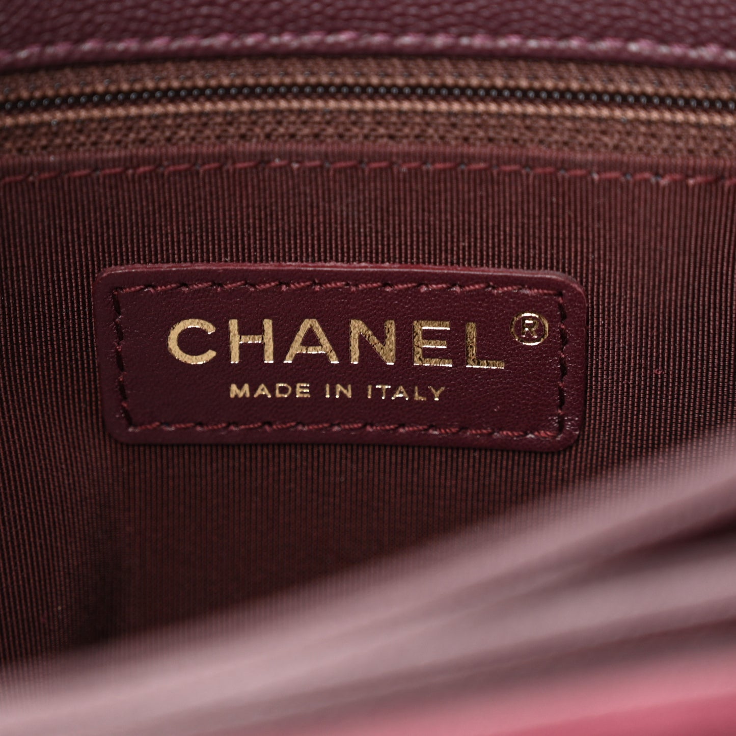 Caviar Suede Stitched Lady Coco Flap Burgundy