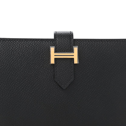 Hermes Epsom Bearn Compact Wallet Black 9 of 10