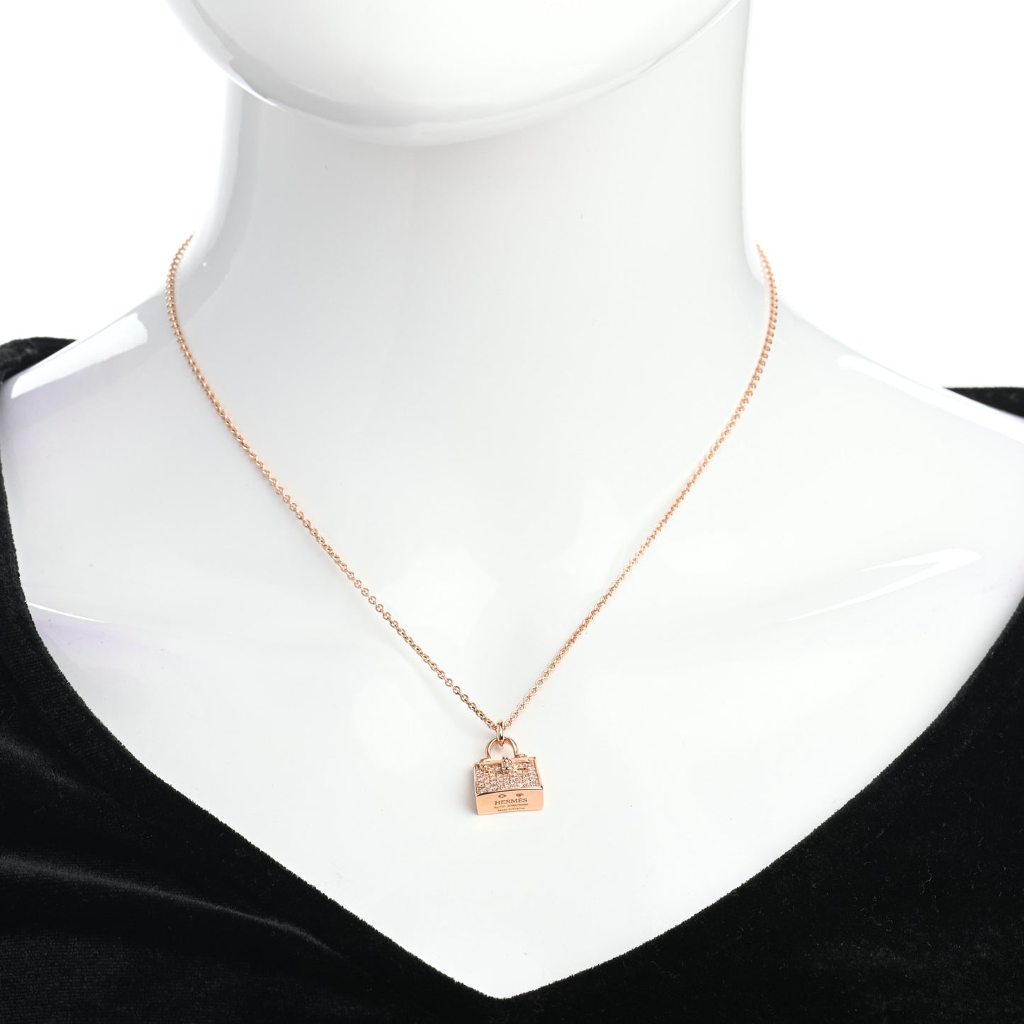 18K Rose Gold Diamond Kelly Amulette Pendant Necklace