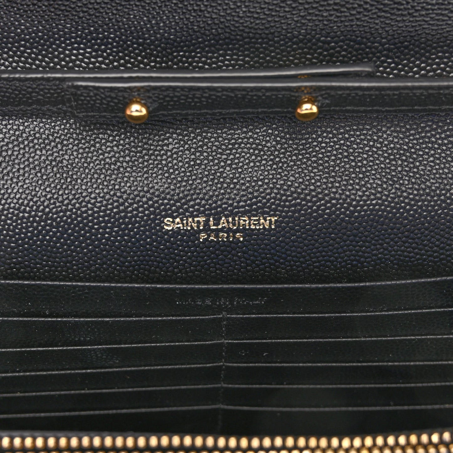 Grain De Poudre Matelasse Chevron Monogram Chain Wallet Black