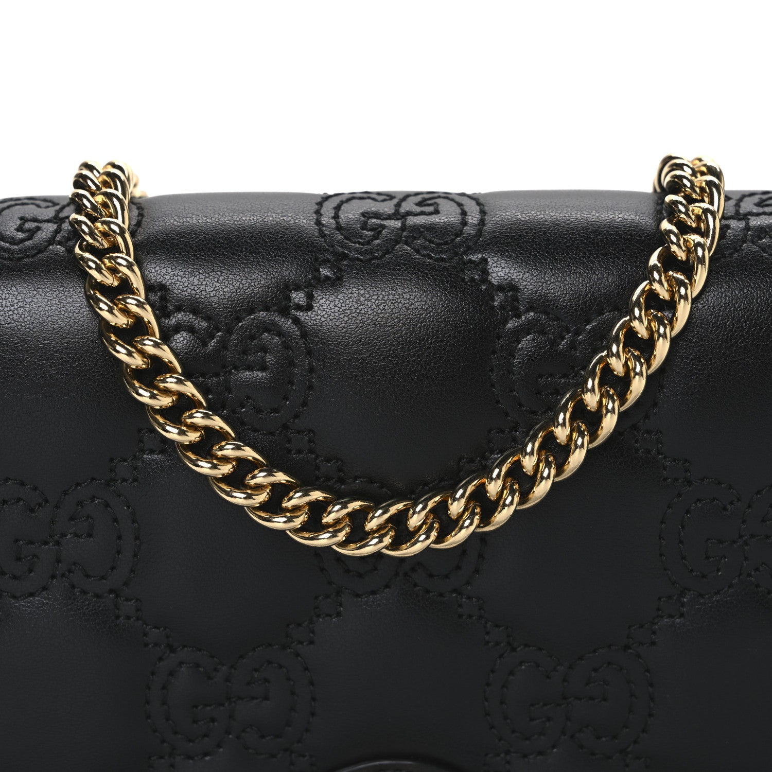 Gucci Calfskin GG Matelasse Chain Wallet Black 7 of 9
