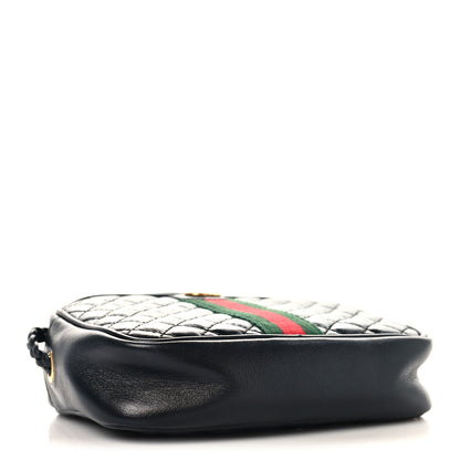 Gucci Calfskin Trapuntata Web Mini GG Shoulder Bag Black 4 of 10
