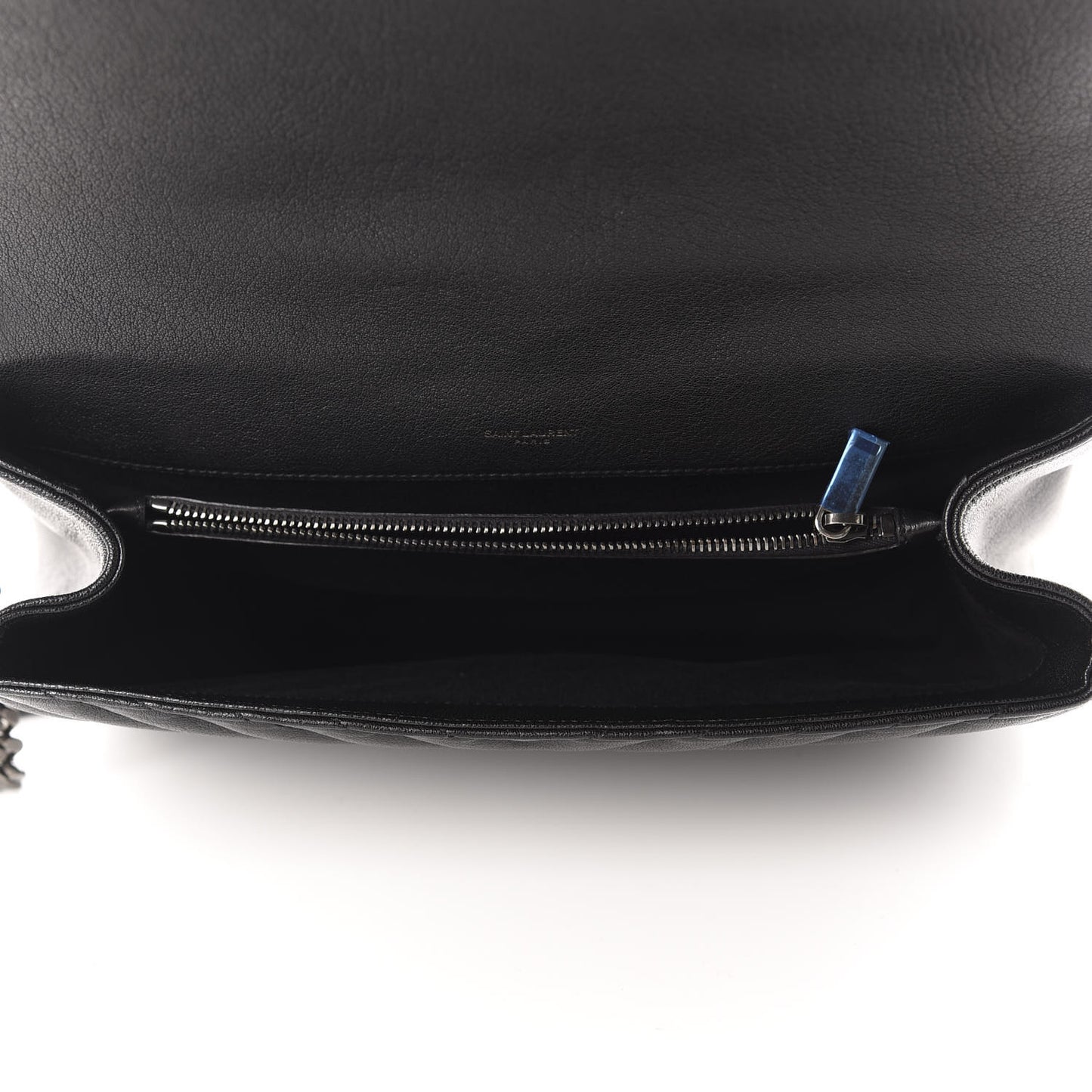 Sheepskin Matelasse Chevron Monogram Large College Satchel Black