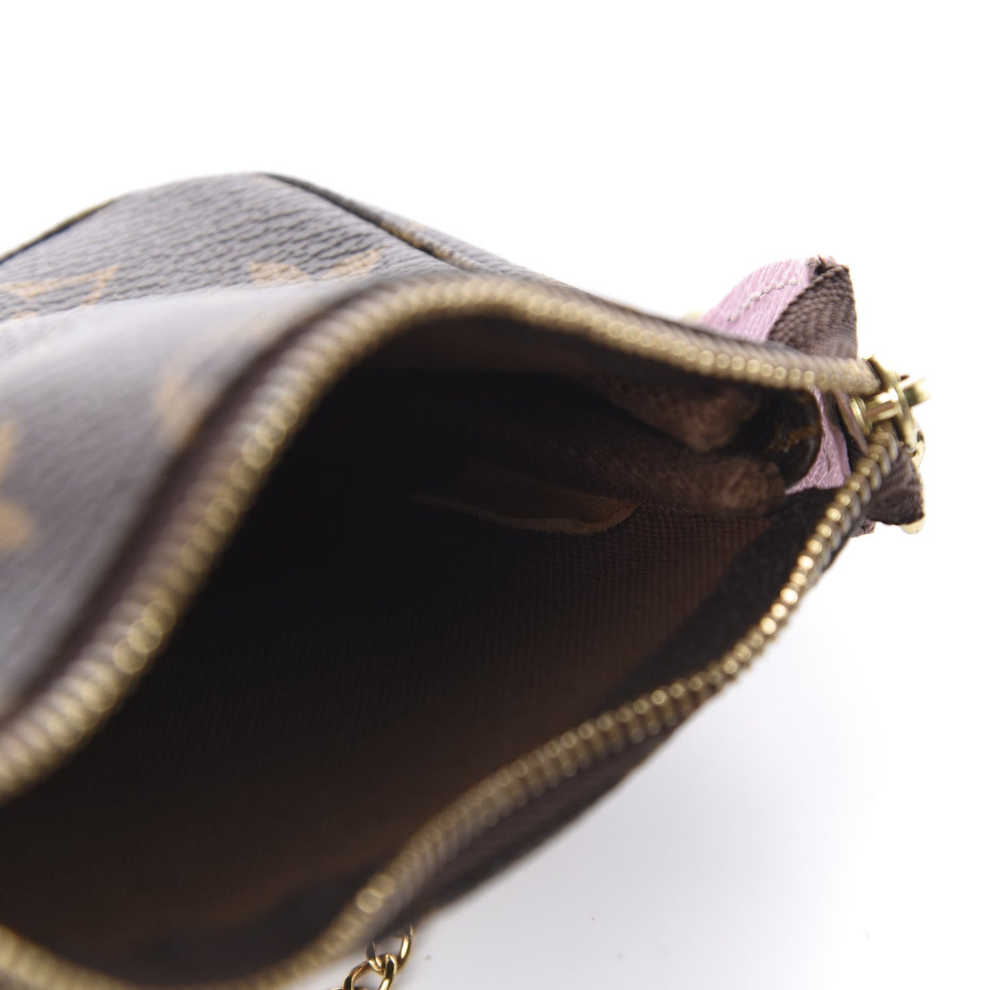 Monogram 2016 Christmas Animation Mini Pochette Accessories Rose Ballerine