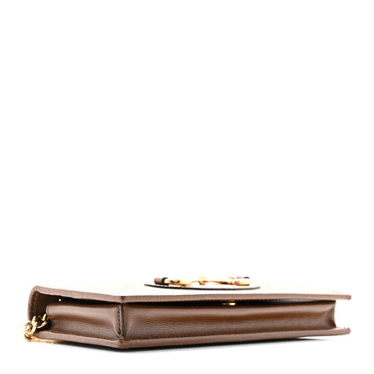 Gucci GG Supreme Monogram Azalea Calfskin Horsebit 1955 Wallet On Chain Beige Ebony Brown Sugar 4 of 10