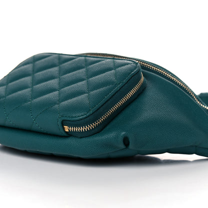Chanel Caviar Quilted Business Affinity Waist Belt Bag Dark Turquoise 9 of 9