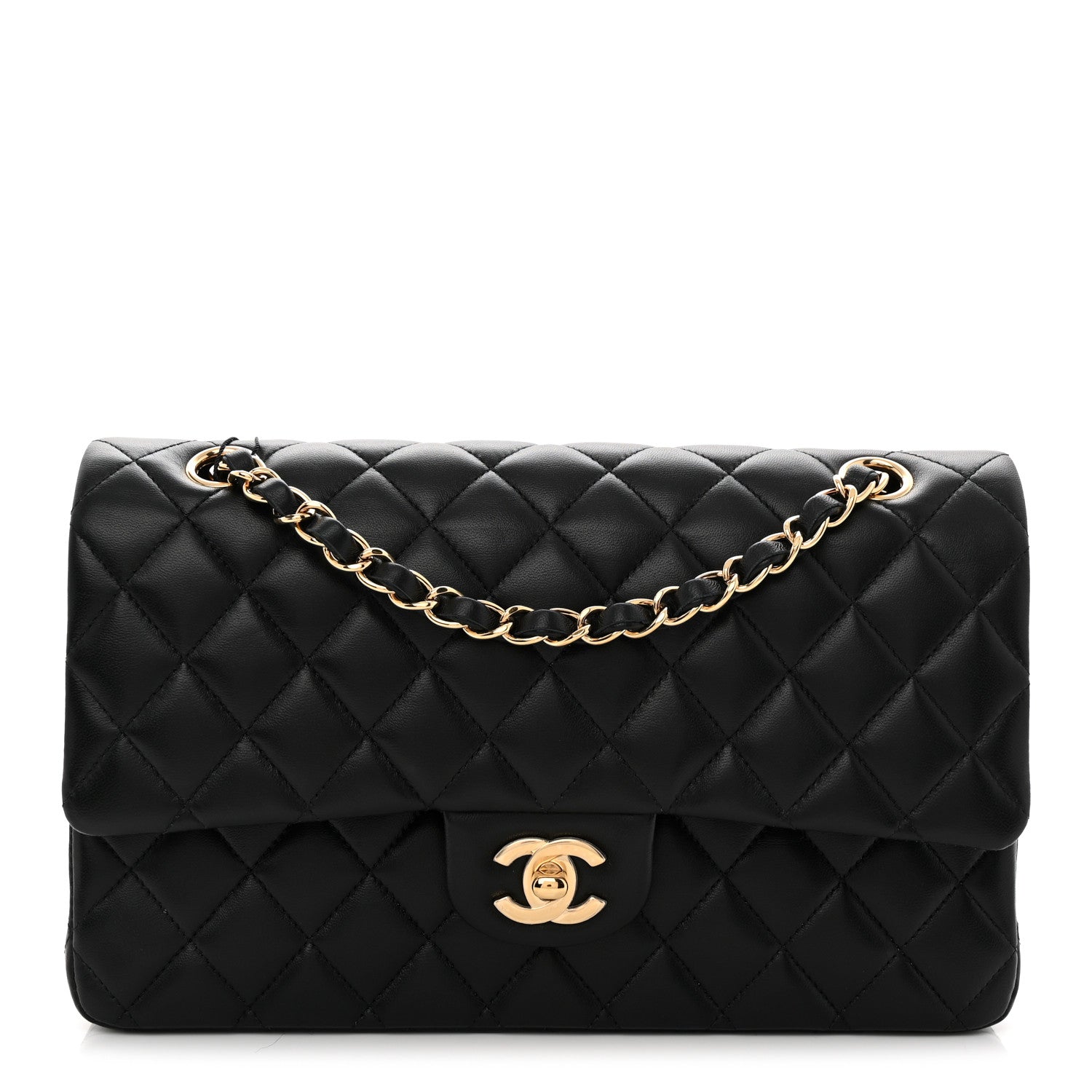 Chanel Lambskin Quilted Medium Double Flap Black Black 1 of 12