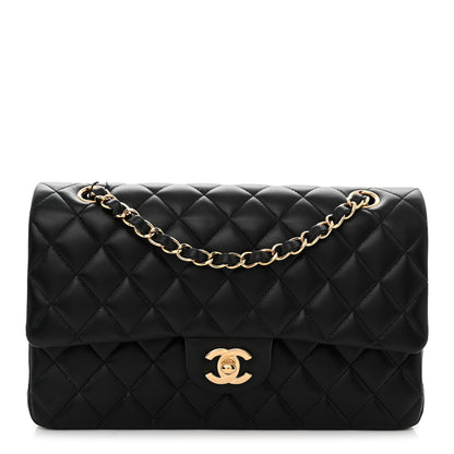 Chanel Lambskin Quilted Medium Double Flap Black Black 1 of 12