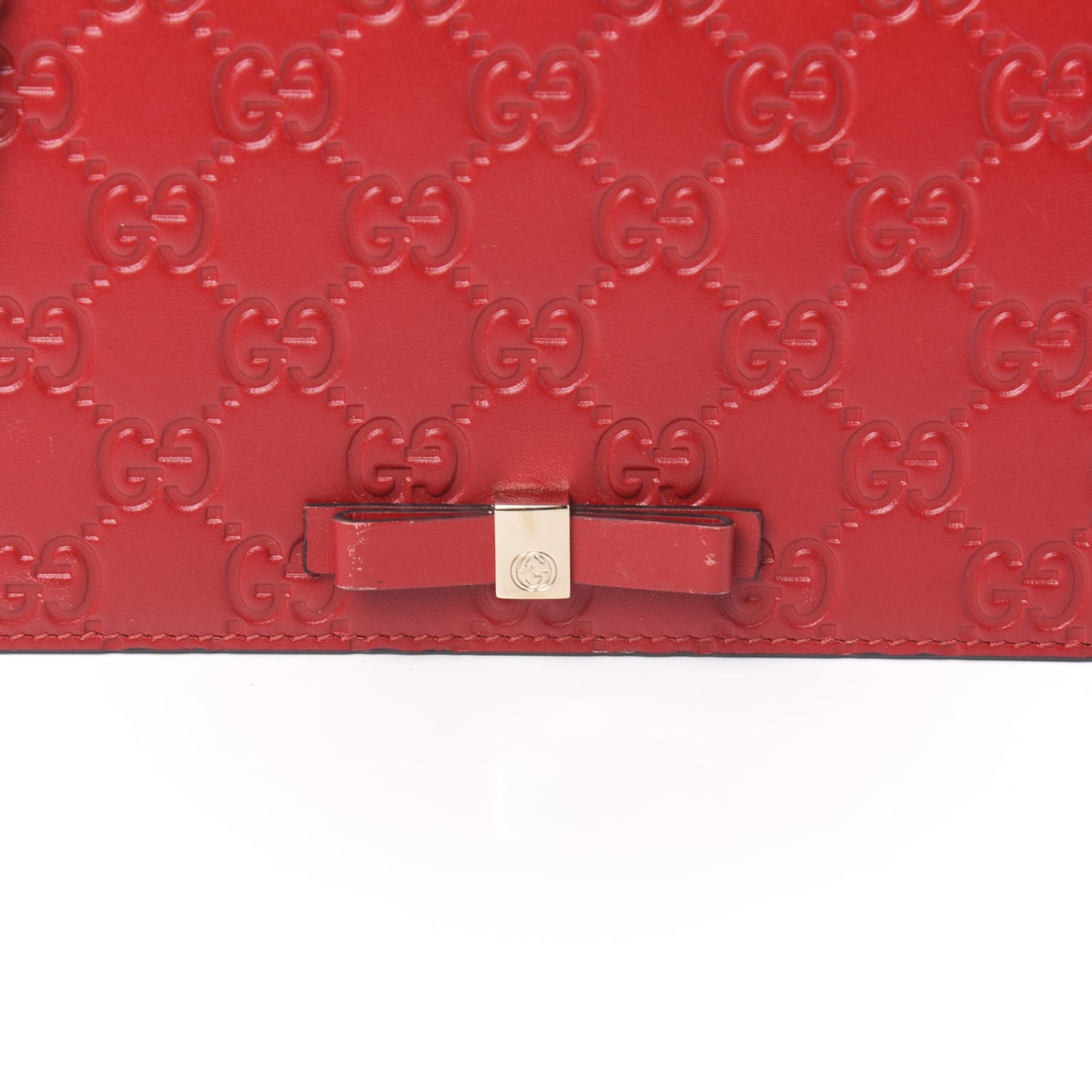 Guccissima Signature Bowy Chain Wallet Hibiscus Red