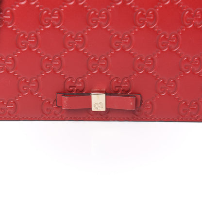 Gucci Guccissima Signature Bowy Chain Wallet Hibiscus Red 8 of 8