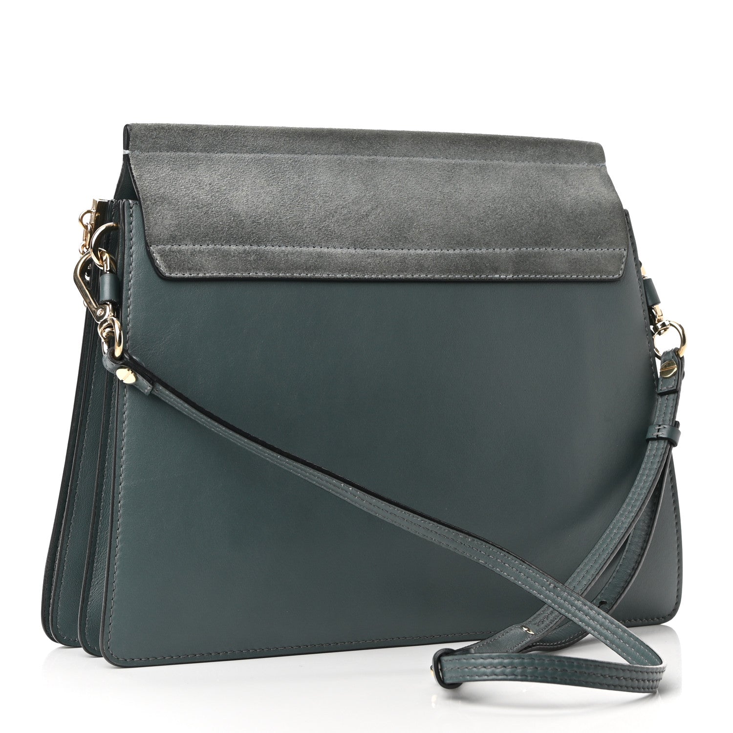 Chloe Suede Calfskin Medium Faye Shoulder Bag Cloudy Blue 3 of 10