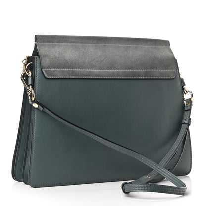 Chloe Suede Calfskin Medium Faye Shoulder Bag Cloudy Blue 3 of 10