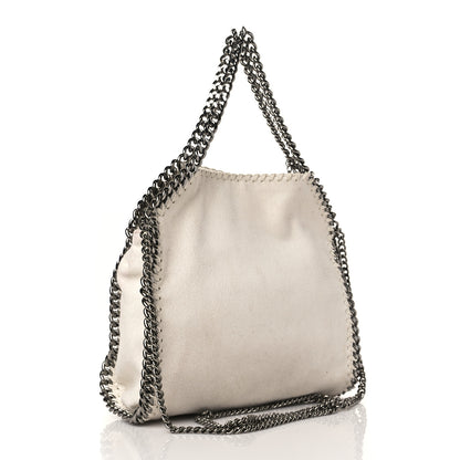 Stella McCartney X ED CURTIS Shaggy Deer Logo Embroidered Mini Falabella Fold Over Tote White 3 of 9