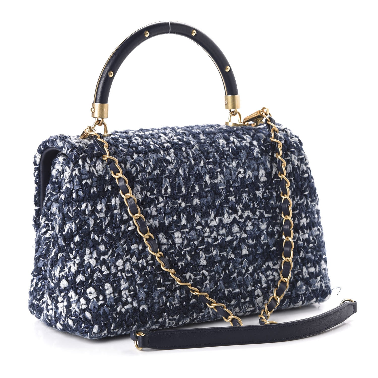 Chanel Crochet Small Coco Handle Flap Blue 3 of 11