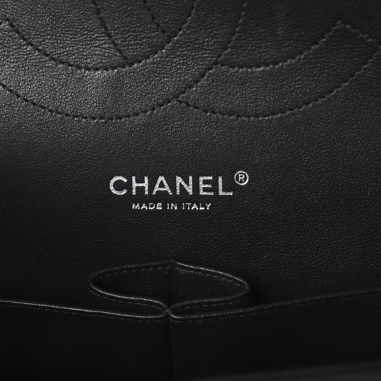 Patent Quilted Jumbo Double Flap Black