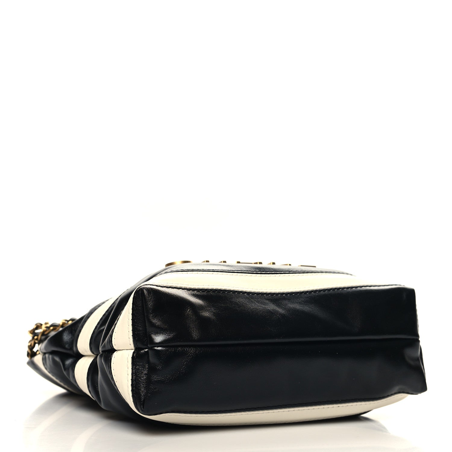 Chanel Shiny Calfskin Striped Mini Chanel 22 Black White 4 of 10