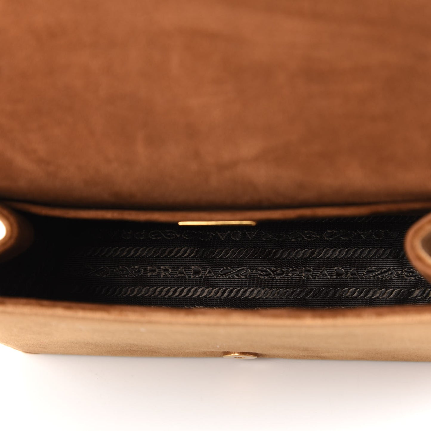 Velluto Ricamo Cahier Shoulder Bag Cammello