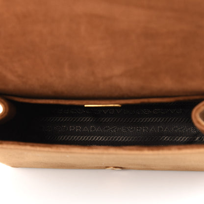 Prada Velluto Ricamo Cahier Shoulder Bag Cammello 5 of 9