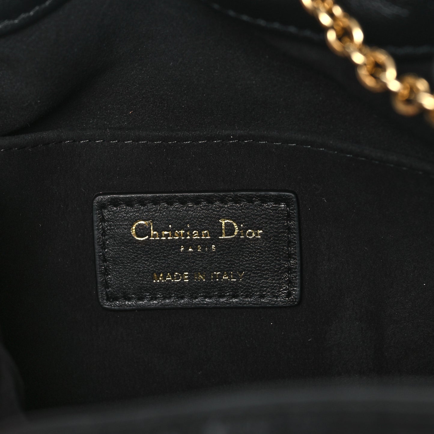 Lambskin Supple Macrocannage Medium Ammi Bag Black
