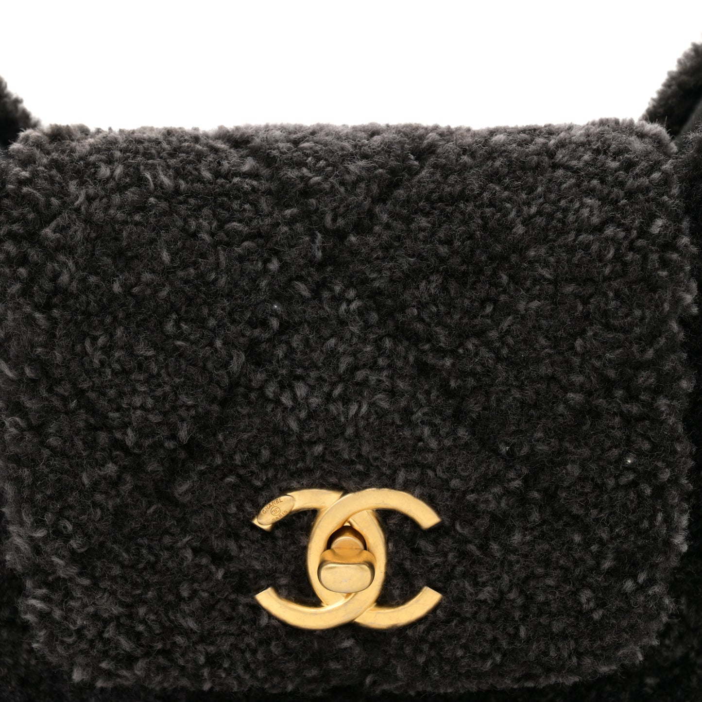 Shearling Quilted Hobo Black